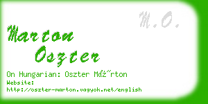 marton oszter business card